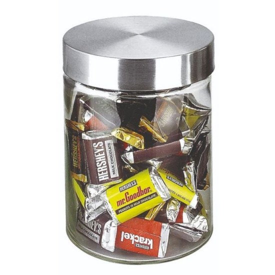 Βάζο γυάλινο με ανοξείδωτο καπάκι 11x16,8εκ. 1300ml