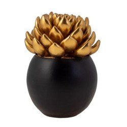 Διακοσμητικός κάκτος πολυεστερικός χρυσό/μαύρο 7,5x11εκ.