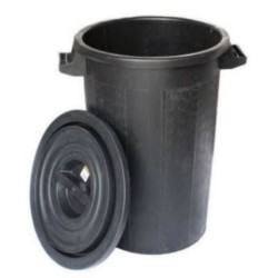 Κάδος απορριμάτων μαύρος πλαστικός 44x63 75L
