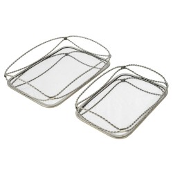 Σετ 2 δίσκοι μεταλλικοί ασημί με καθρέφτη