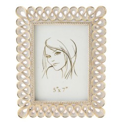 Κορνίζα πολυεστερική λευκό/χρυσό 13x18εκ.