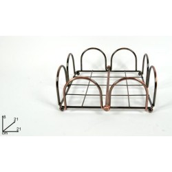 Χαρτοπετσετοθήκη συρμάτινη με βαρίδιο μπρονζέ 21x21x8εκ.