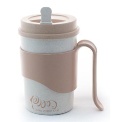 Κύπελο με καπάκι και χερούλι οικολογικό bamboo 450ml