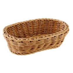 Ψωμιέρα πλαστική οβάλ rattan καφέ 19,5x12,5x6εκ.