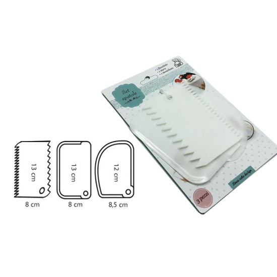 Σετ 3 σπάτουλες ζαχαροπλαστικής πλαστικές