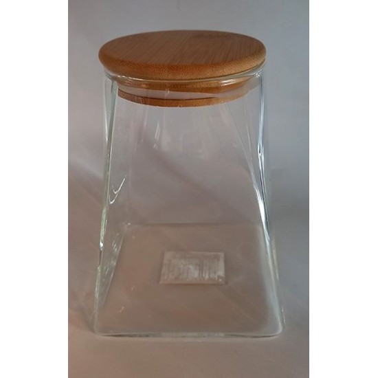 Βάζο αποθήκευσης τροφίμων γυαλί(borosilicate)/ξύλο 14x15,2εκ. 950ml