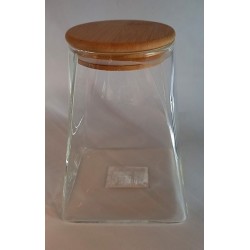 Βάζο αποθήκευσης τροφίμων γυαλί(borosilicate)/ξύλο 12,5x13,7εκ. 750ml