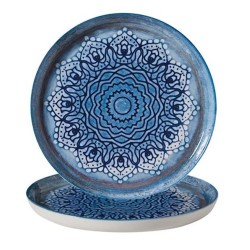 Πιάτο επίπεδο πορσελάνης 25εκ. Bilbao Blue Voayage
