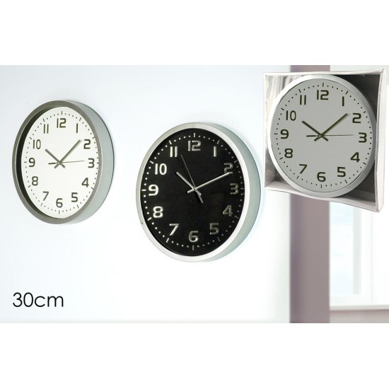Ρολόι τοίχου πλαστικό 30εκ.
