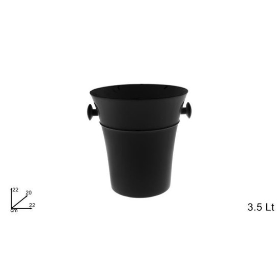 Σαμπανιέρα πλαστική μαύρη 22x20εκ. 3.5L