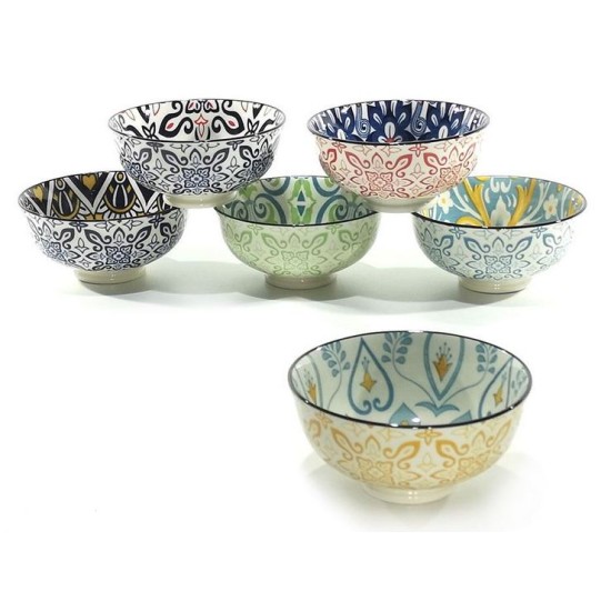 Μπωλ πορσελάνης 6 χρώματα 12x5,8εκ.