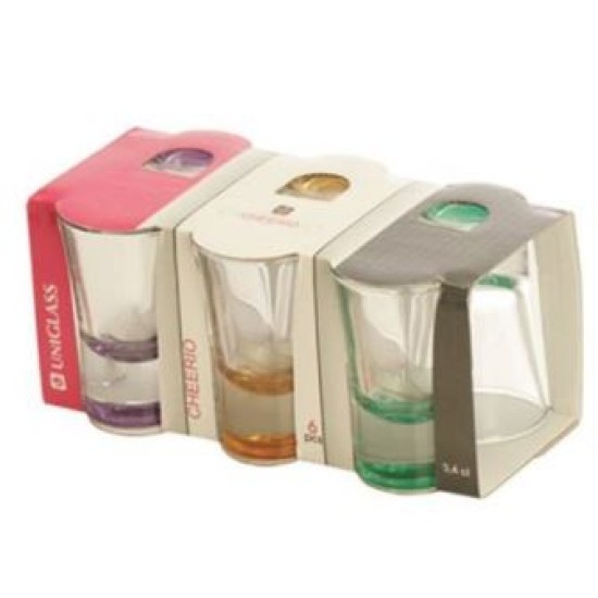 Σετ 6 ποτήρια λικέρ χρωματιστά 34ml CHEERIO