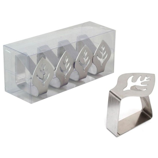 Σετ 4 πιαστράκια για τραπεζομάντηλο μεταλλικά