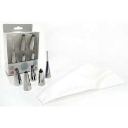 Σετ κορνέ ζαχαροπλαστικής με 5 μύτες ανοξείδωτες