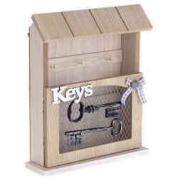 Κλειδοθήκη ξύλινη natural 21x6x27εκ.