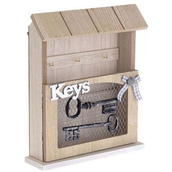 Κλειδοθήκη ξύλινη natural 21x6x27εκ.