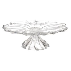 Τουρτιέρα γυάλινη διάφανη με πόδι 33,5x33,5x11εκ.
