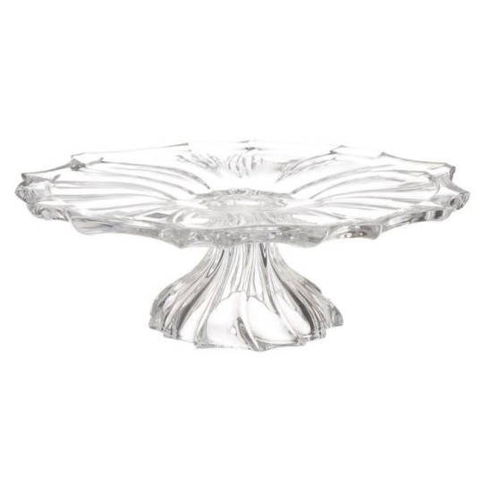 Τουρτιέρα γυάλινη διάφανη με πόδι 33,5x33,5x11εκ.