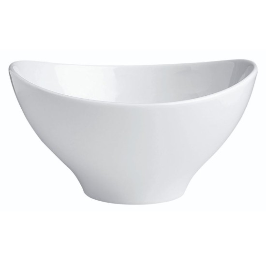 Σαλατιέρα πορσελάνης οβάλ κυματοειδής 22x11εκ.