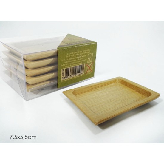 Σετ 5 πιατάκια μπαμπού 7,5x5,5εκ.