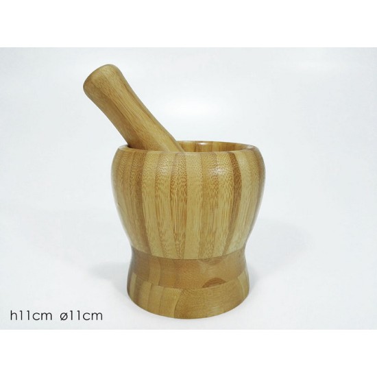 Γουδί με γουδοχέρι μπαμπού 11x11εκ.