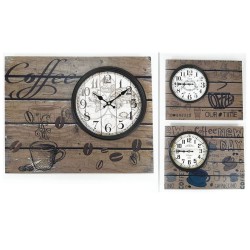 Ρολόι τοίχου με ξύλινο σχέδιο 50x40x4εκ.
