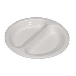 Πιατέλα πορσελάνινη λευκή στρόγγυλη 2 θέσεων 15,5εκ.