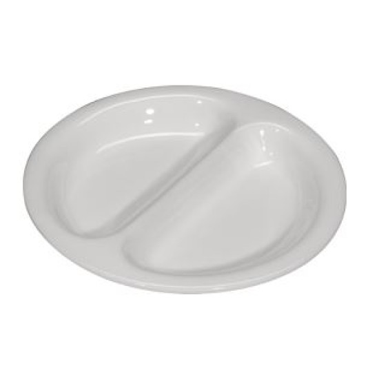 Πιατέλα πορσελάνινη λευκή στρόγγυλη 2 θέσεων 15,5εκ.