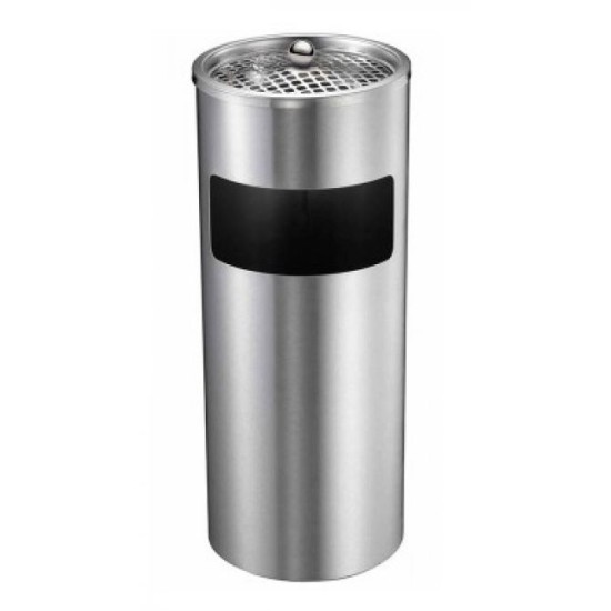 Σταχτοδοχείο δαπέδου ανοξείδωτο με καλάθι απορριμμάτων 17L 61x25εκ.