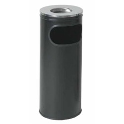 Σταχτοδοχείο δαπέδου ανοξείδωτο μαύρο με καλάθι απορριμμάτων 12L 59x20,5εκ.