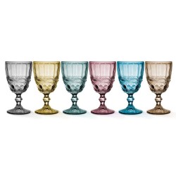 Σετ 6 ποτήρια κρασιού 6 χρώματα 300ml