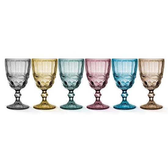 Σετ 6 ποτήρια κρασιού 6 χρώματα 300ml