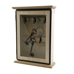 Κλειδοθήκη 5 θέσεων ξύλο/γυαλί 19x5,5x25,5εκ.