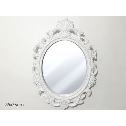Καθρέπτη τοίχου polyresin λευκός αντικέ 55x76εκ.