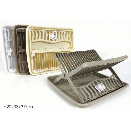 Πιατοθήκη πλαστική με δίσκο 4 χρώματα 37x33x20εκ.