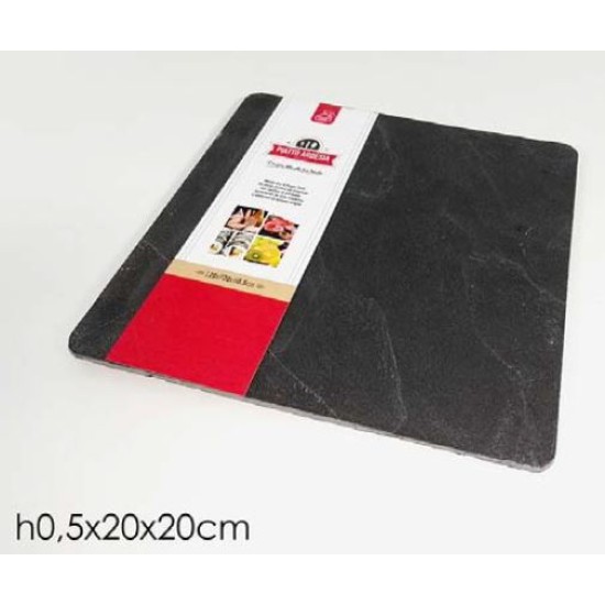 Πλατώ σερβιρίσματος τετράγωνο σχιστόλιθος 20x20x0,5εκ.