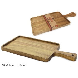 Πλατώ σερβιρίσματος με χερούλι ακακία 39x18x2εκ.