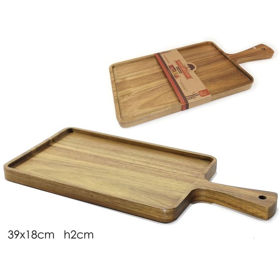 Πλατώ σερβιρίσματος με χερούλι ακακία 39x18x2εκ.