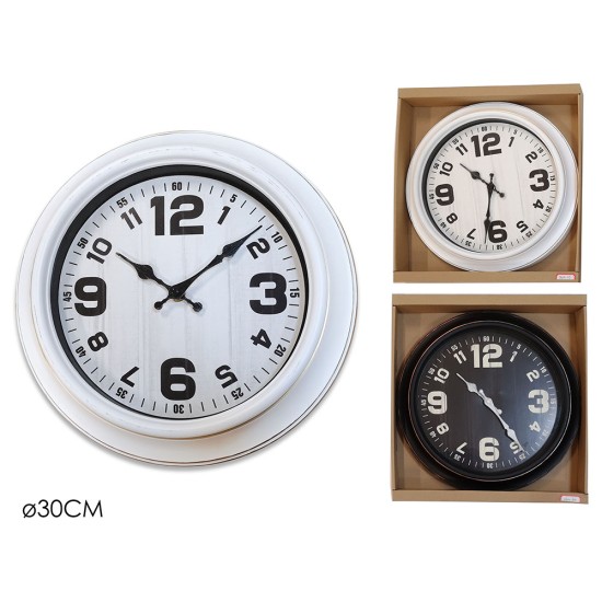 Ρολόι τοίχου πλαστικό 30εκ.