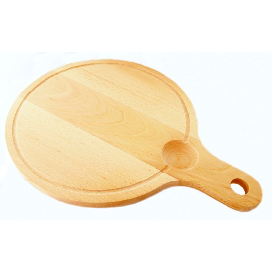 Πιατέλα σερβιρίσματος πίτσας ξύλο οξυάς με θέση για dip 40x30x2εκ.