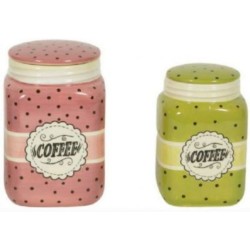 Σετ 2 βάζα πορσελάνινα πουά 11x17εκ. 1100ml