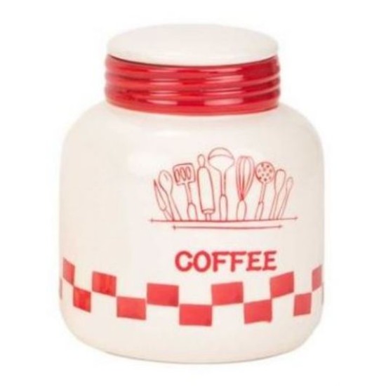 Βάζο κεραμικό με καπάκι ιβουάρ για καφέ 880ml