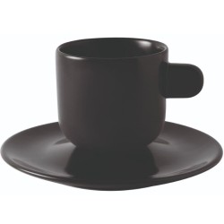 Σετ φλυτζάνι καφέ με πιατάκι πορσελάνης μαύρο 70ml Parma