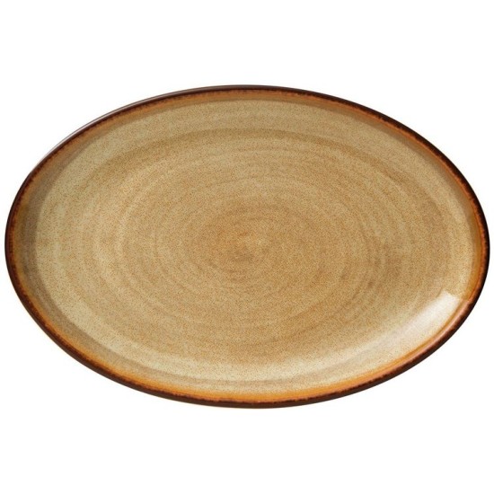 Πιατέλα πορσελάνης καφέ 31,7x21εκ. Sahara