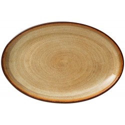 Πιατέλα πορσελάνης καφέ 36x24,5εκ. Sahara