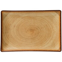 Πιατέλα πορσελάνης καφέ 31x21εκ. Sahara