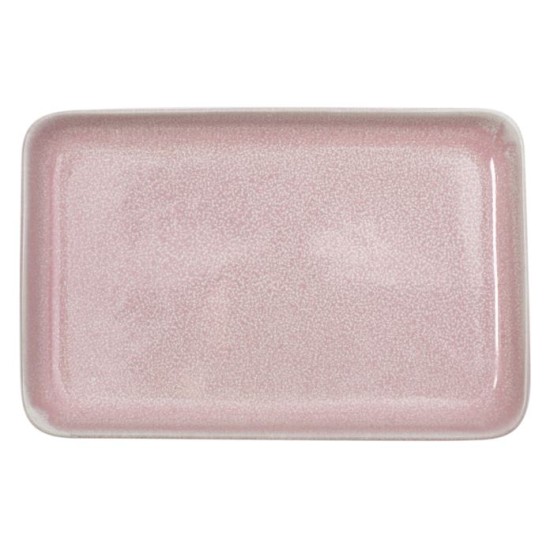 Πιατέλα πορσελάνης ροζ 20,5x13,5εκ. Pink Reactive Glaze