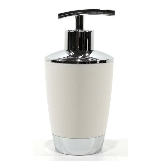 Δοχείο για κρεμοσάπουνο πλαστικό λευκό/ασημί