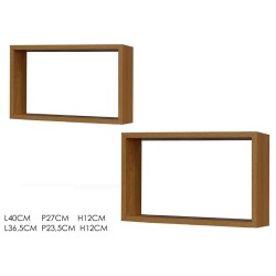 Σετ 2 ράφια τοίχου ορθογώνια καφέ