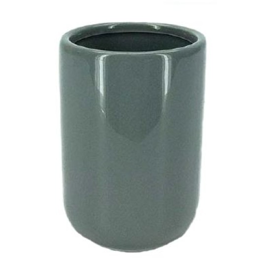 Ποτήρι μπάνιου κεραμικό γκρι 9x7εκ.